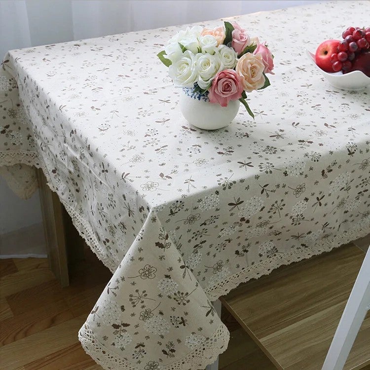 Bluejw Decorative Table Cloth Linen Lace Tablecloth Rectangular Dining Table Cover Table Cloths - Image 3